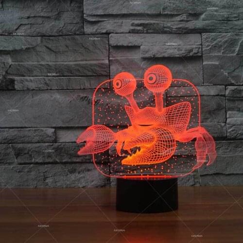 Crab Light emitting Gift Led Desk Lamp Childrens Creative Product 3d Lamp Factory wholesale Table Lamps For Living Room