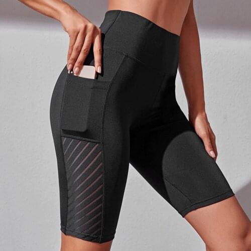 Seamless Shorts Pocket High Waist Leggings Women Push Up Leggins Yoga Pants Sweat Proof Fitness Hip Slim Tights Шорты Женский