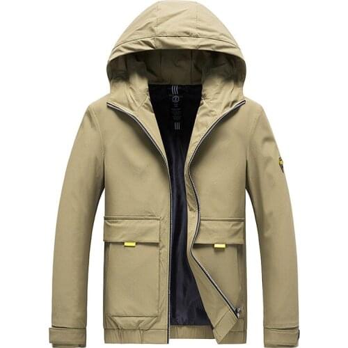 2020 New Autumn Winter Jacket Men Hooded Streetwear Non-removable Hood Mens Windbreaker Jackets Fashion Outwear Male