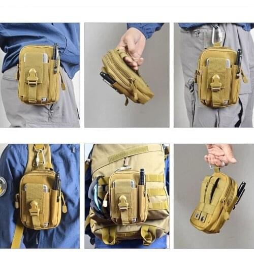 Men Tactical Molle Pouch Belt Waist Pack Bag Small Pocket Military Waist Pack Running Pouch Travel Camping Bags Soft back