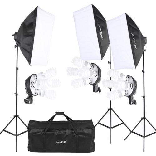 Andoer Photo Studio Kit Accessories Portrait Product Photography Light Lighting Tent Kit Photo Equipment 45W Bulb Softbox etc