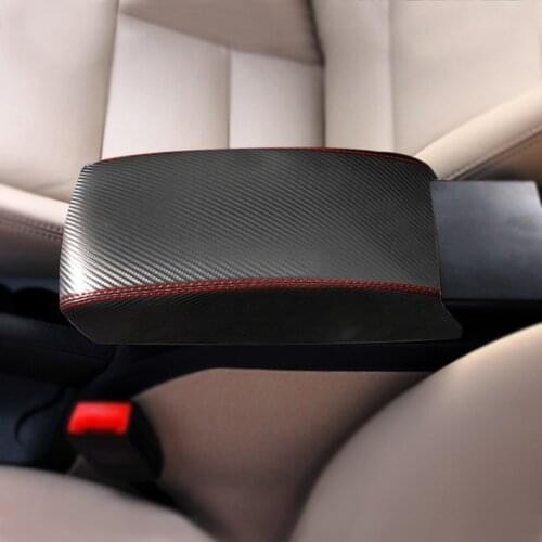 Car Carbon Style Microfiber Leather Center Armrest Cover Sticker Trim For Skoda Octavia 2007 2008 2009 2010 2011 2012 2013 2014