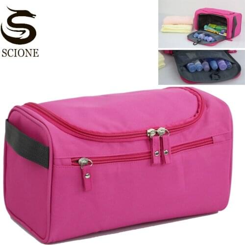 Nylon Makeup Bags Solid Color Cosmetic Bag Brauty Case Organizer Toiletry Bags Storage Pouch Girls Travel Make Up Bag XA228M