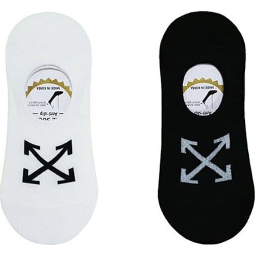 Korean Mens Boat Socks OW Sock Men Novelty Spring and Summer New Trendy Mens Personality Silicone Non-slip Invisible Socks
