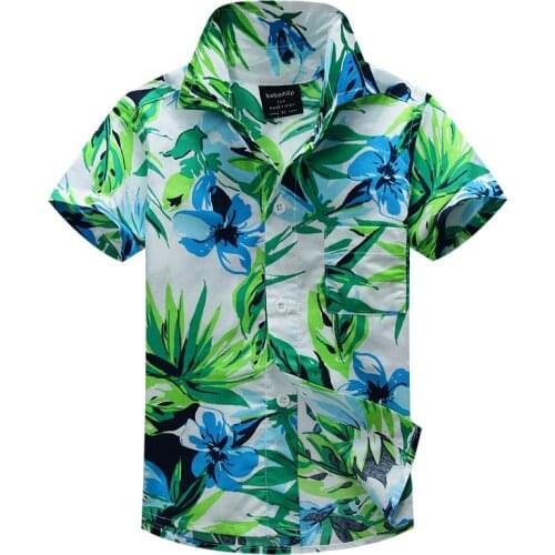 New arrival cotton 100% floral shirt hawaiian shirt aloha shirt for boy T1520