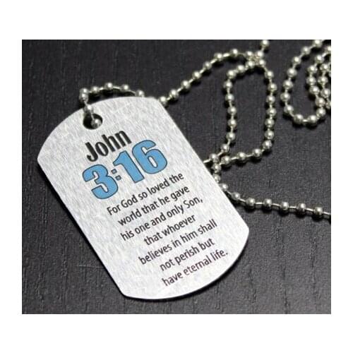 Wholesale BIBLE VERSES words Dog Tag hot sales jesus bible Aluminum dog tag cheap custom Laser metal dog tags