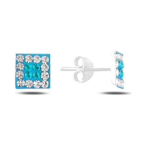 Silver 925 Sterling Crystal Stone Earrings