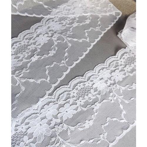 Width 95mm Beautiful 5yards Embroidered Net Lace Trim fabric Garment ribbon 2 colors headband wedding party DIY Accessories