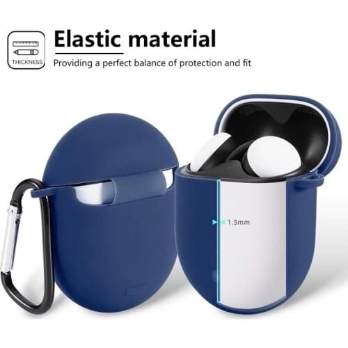 For Google Pixel Buds 2 Silicone Case Wireless Earphone Headset Charging Box Cover With Anti-lost Hook