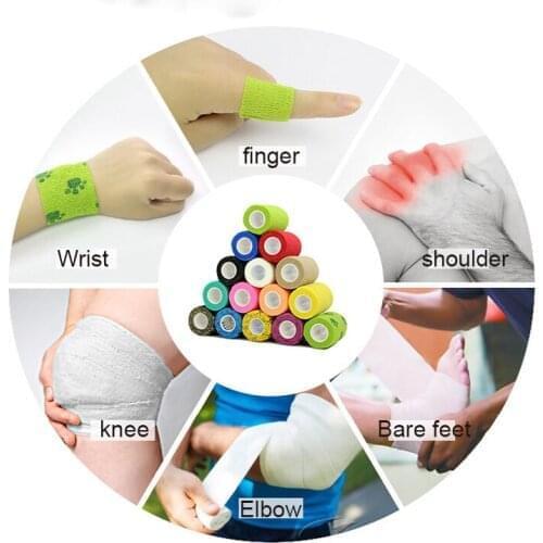 Sports outdoor fitness finger guard wrist knee guard ankle self-adhesive elastic bandage pattern first aid supplies