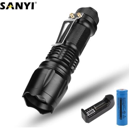 LED Tactical Flashlight 3 Mode Zoomable Focus Torch Handheld Flashlights Torch Pocket Work Light for Emergency Lighting AA 14500