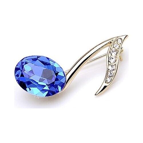 Rhinestone Crystal Diamante and Glass Stone Music Signal Small Pin Brooch