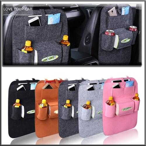 Universal Car Storage Bag Back Seat Organizer Box Felt Covers Backseat Holder Multi-Pockets Container Stowing Tidying Styling