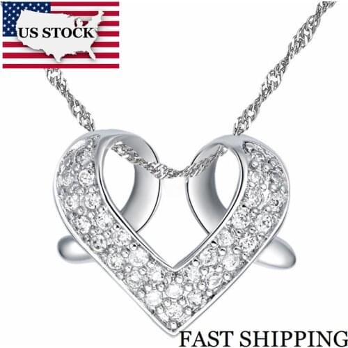 US STOCK Uloveido 5% Off Sweet Heart Pendant Ornaments for Women Long Necklace Chain Bijoux Femme Fashion Jewelry Uloveido N723