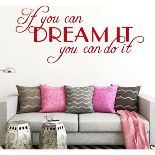 Inspirational Quotes Wall Stickers Motivational Quote Vinyl Decal Dream It Home Decor Do It Bedroom Living Room Art Mural