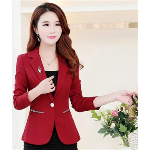 2020 spring and autumn new womens jacket high quality slim long-sleeved womens suit short jacket temperament womens casual