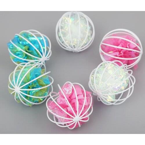 Funny Cat Ball Toy Interactive Crinkle Ball In Cage Cat Play Ball Cat Teaser Cat Toy Pet Supplies For Cat Pets Candy Color Toy