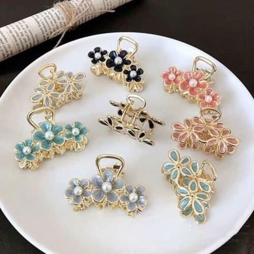 Women Flower Hair Claw Gorgeous Small Hair Clips Metal Hairpins Hair Accessories For Girl Headdress Ornament Styling Tools Clip
