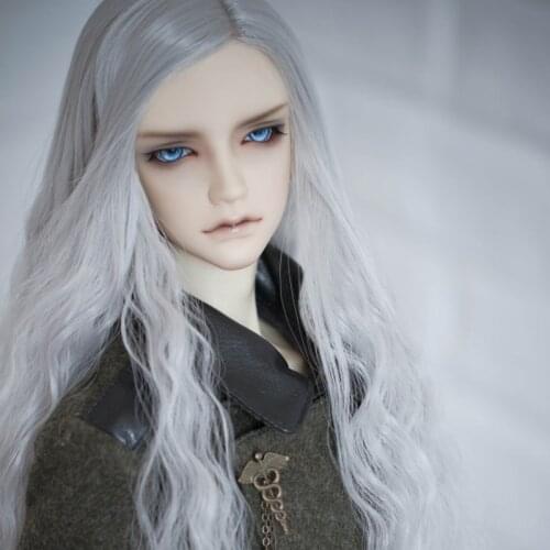 1/3 1/4 1/6 1/8 High Temperature Sliver Grey Wavy Wire Bjd Doll Wig