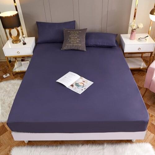 1pcs 100% polyester solid bed mattress set with four corners and elastic band Bed sheet hot sale(pillowcases need order)