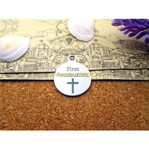 10pcs--stainless steel charms "first communion" 5 style for choosing DIY Charms Pendants