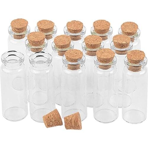100Pcs 14ml Empty Glass Container with Cork for Liquid Sand Stationery Cosmetics DIY Handicrafts Wishing Bottles Refillable Vial