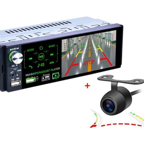 1DIN 4.1" MP5 Player AM FM Radio RDS support Subwoofer Micophone with Dynamic Track Camera