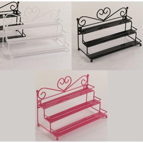 3 Styles 3Tiers Metal Nail Polish Shelf Cosmetic Varnish Display Stand Holder Heart Design Women Makeup Wall Rack Organizer Case