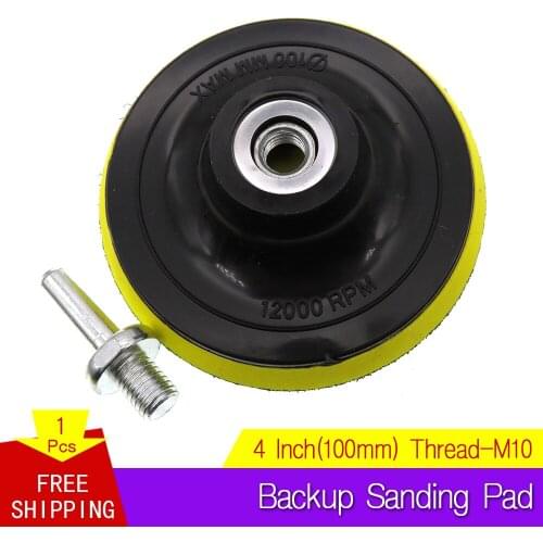 4 Inch Rotary Backing Pad M10 Thread Polishing Pad Hook and Loop Come with Drill Adapter