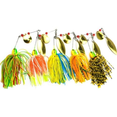 Hot sale 5pcs 16.3G spinner bait,buzz bait,fishing lure,fishing bait,fishing spoons,rubber jig spinner lure(bait)