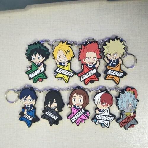 8CM My Hero Academia Midoriya Izuku Anime Key Chain PVC Figure Keyring Toy Keychain Keyholder Birthday Gift NEW Trinkets