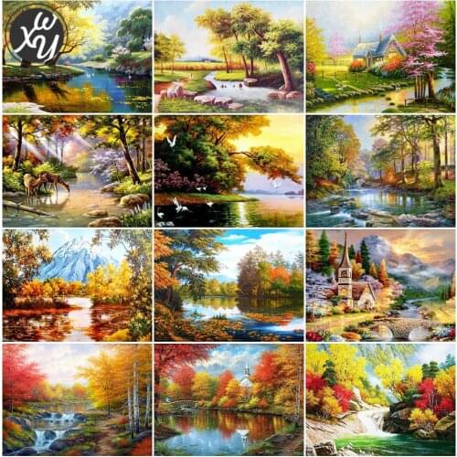 Diamond Painting Kits for Adults Landscape Full Drill Mosaic Art Rhinestones Embroidery Round Square Cross Stitch for Home Decor