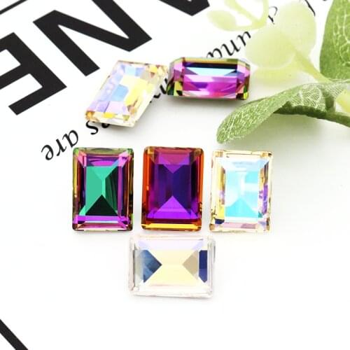 Astrobox Rectangle Rhinestones Glue Decoratio Glass Crystal Rhinestones Applique Clothing Glitter Strass Glass Stones Wedding