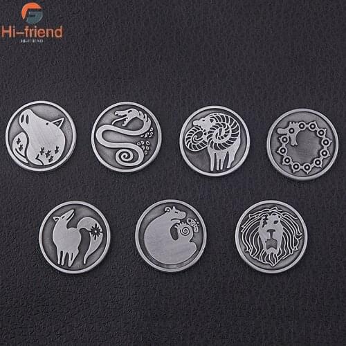 The Seven Deadly Sins Keychain Meliodas Protagonist Tattoo Memorial Coin Key Chain for Women Men Fans Collect Gifts