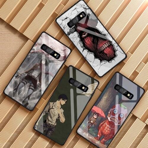 Attack on Titan Tempered Glass Case For Samsung S7 S8 S9 S10 S20 J6 Plus S10LITE Note 8 9 10 J4 J6 J8 2018