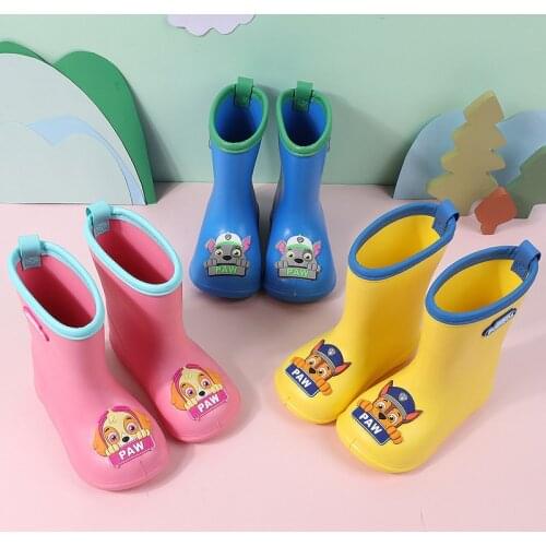 Cartoon Cute Paw Patrol Children Rain Shoes for Boys Girls Waterproof Pvc Rubber Non Slip Toddler Kids Rain Boots