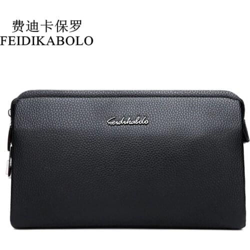 FEIDIKBOLO Top Quality Leather long Wallet Men Pruse Male Clutch Zipper Wallets Password Lock Security Wallets Men Money bag Man