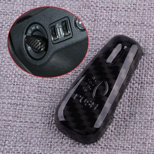 CITALL Headlight Switch Control Button Cover Trim Fit for Dodge Challenger Charger Durango 2015 2016-2021 Carbon Fiber Style ABS