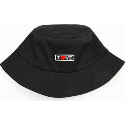 2021 Love Letter Embroidery Cotton Bucket Hat Fisherman Hat Outdoor Travel Hat Sun Cap Hats for Men and Women 172