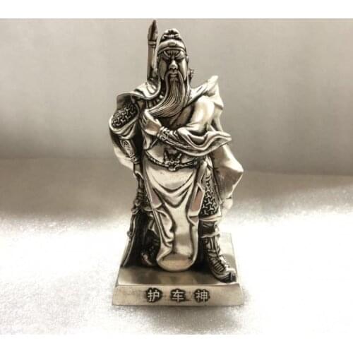 Exquisite and creative white copper Guan Gong ornaments Cupronickel desktop decoration