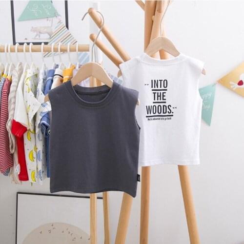 Summer Boys Vests Casual Letter Printing Sleeveless T-shirts for Boy Kids Clothing 1 2 3 4 5 6 Years Baby Boy Tshirts 2020 New