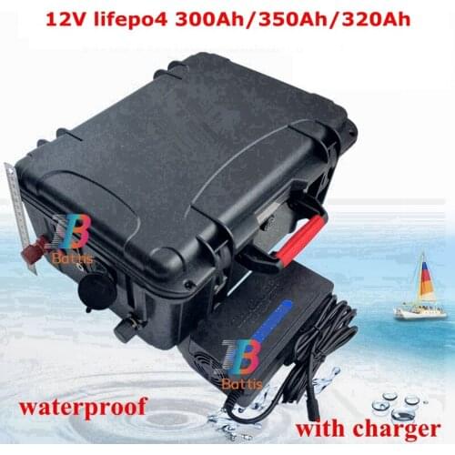 Lifepo4 lithium iron phosphate 12v 300Ah 320Ah 350ah battery for UPS AGV solar photovoltaic thruster EV RV yacht + 20A charger