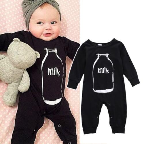 Cute Newborn Toddler Infant Romper Milk Bottle Baby Boy Clothes Girls Romper Unisex Jumpsuit Casual Clothing One Piece Outfits