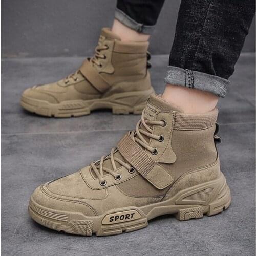 Mens Shoes Boots for Men Outdoor Ski Sneakers Travel Boots Working Boots Lace Up Male High Top Sports Shoes