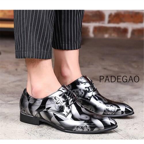Oxford Man Shoes 2019 Print Casual Man Shoes Fashion Vintage Mens Loafers Leather Shoes