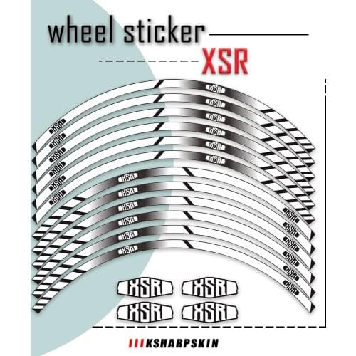 12Pcs Motorcycle Wheels Stickers moto Reflective protection inner Rim tire decal For YAMAHA XSR 700 900 155 17inch xsr700 xsr900