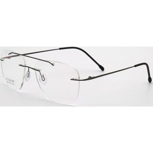Men Women Vintage Ultralight Titianium Alloy Rimless Frame Custom Made Myopia Glasses -1 to -6 and Reading Glasses +1 to +4