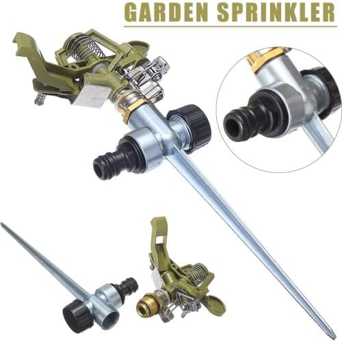 360 Degree Garden Watering Sprinkler For Lawns Trees Shrubs Watering Water Impulse Zinc Alloy Spike Watering Sprinkler