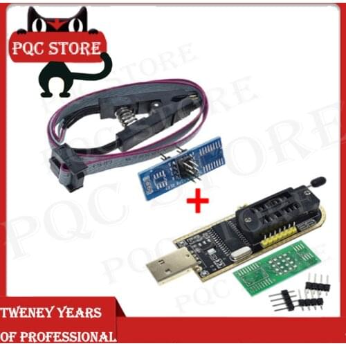 CH341A 24 25 Series EEPROM Flash BIOS USB Programmer Module + SOIC8 SOP8 Test Clip For EEPROM 93CXX / 25CXX / 24CXX