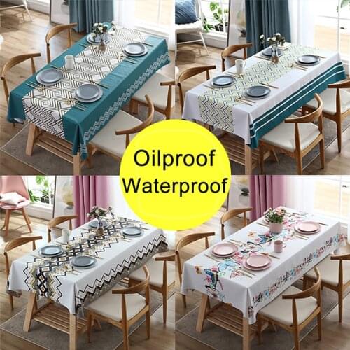 Rectangle Tablecloth Waterproof Oilproof Plastic PVC Coffee Table Living Room Picnic Party Table Cloth Cover Mat Home Decor